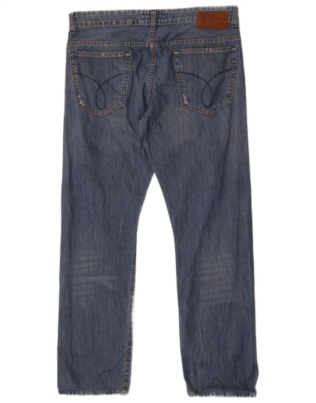 Calvin Klein Mens Straight Jeans W32 L30 Blue Cotton