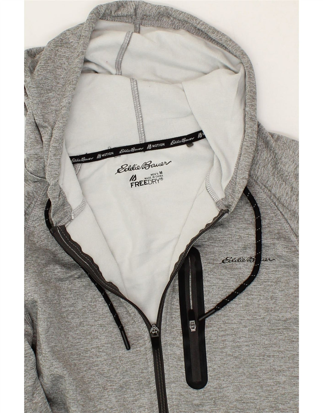 EDDIE BAUER Mens Zip Hoodie Sweater Medium Grey Polyester Vintage Eddie Bauer and Second-Hand Eddie Bauer from Messina Hembry 