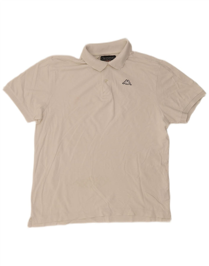 Kappa Mens Polo Shirt Large White Cotton