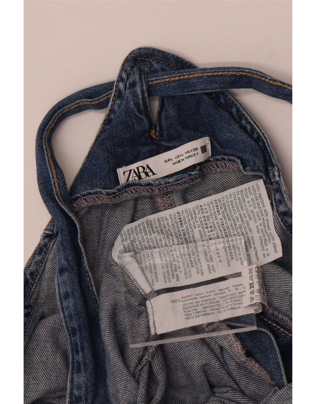 Zara Womens Dungarees Jeans Large W30 L25 Blue Cotton
