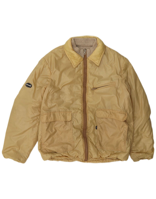 Vintage Mens Reversible Bomber Jacket UK 36 Small Beige