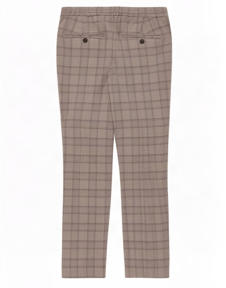 Zara Mens Slim Chino Trousers Medium W31 L28 Grey Houndstooth