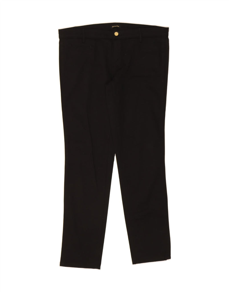 MASSIMO DUTTI Womens Slim Casual Trousers EU 42 Large W32 L30 Black Cotton Vintage Massimo Dutti and Second-Hand Massimo Dutti from Messina Hembry 