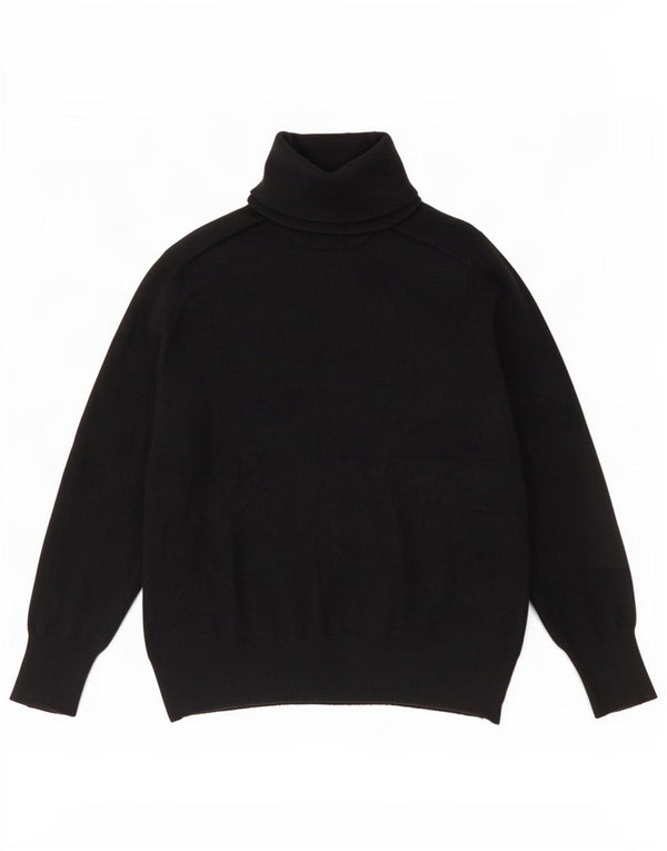 Zara Womens Roll Neck Jumper Sweater UK 10 Small Black Wool