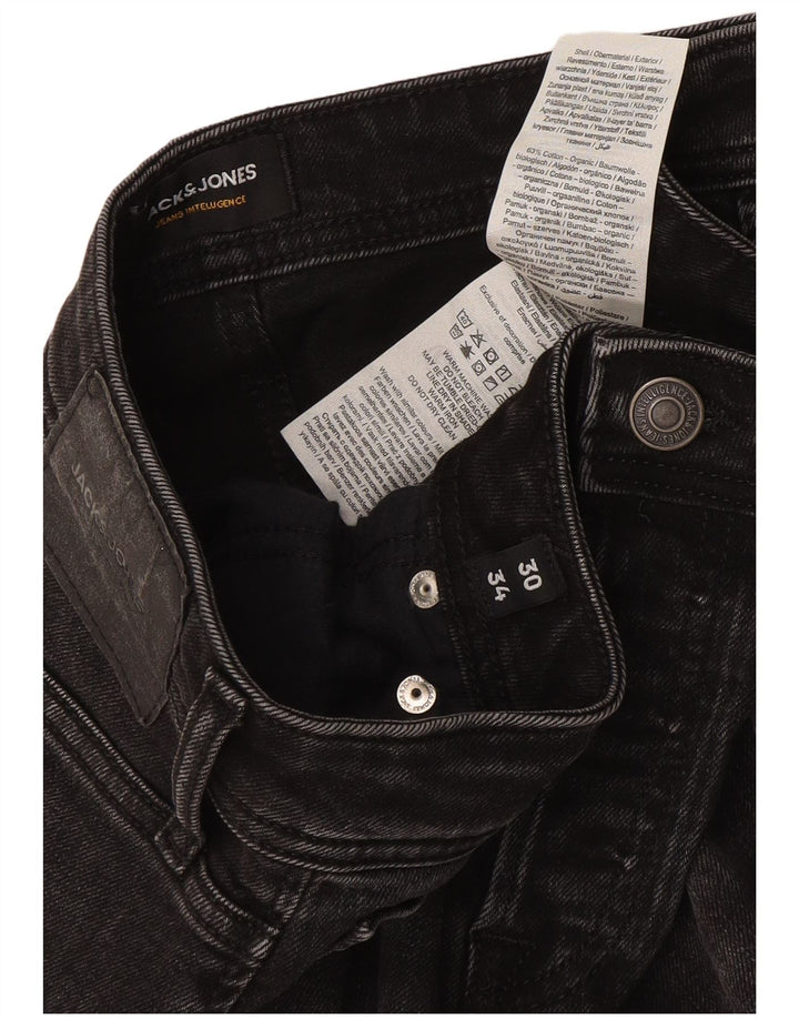 Jack & Jones Mens Slim Jeans W30 L34 Grey Cotton