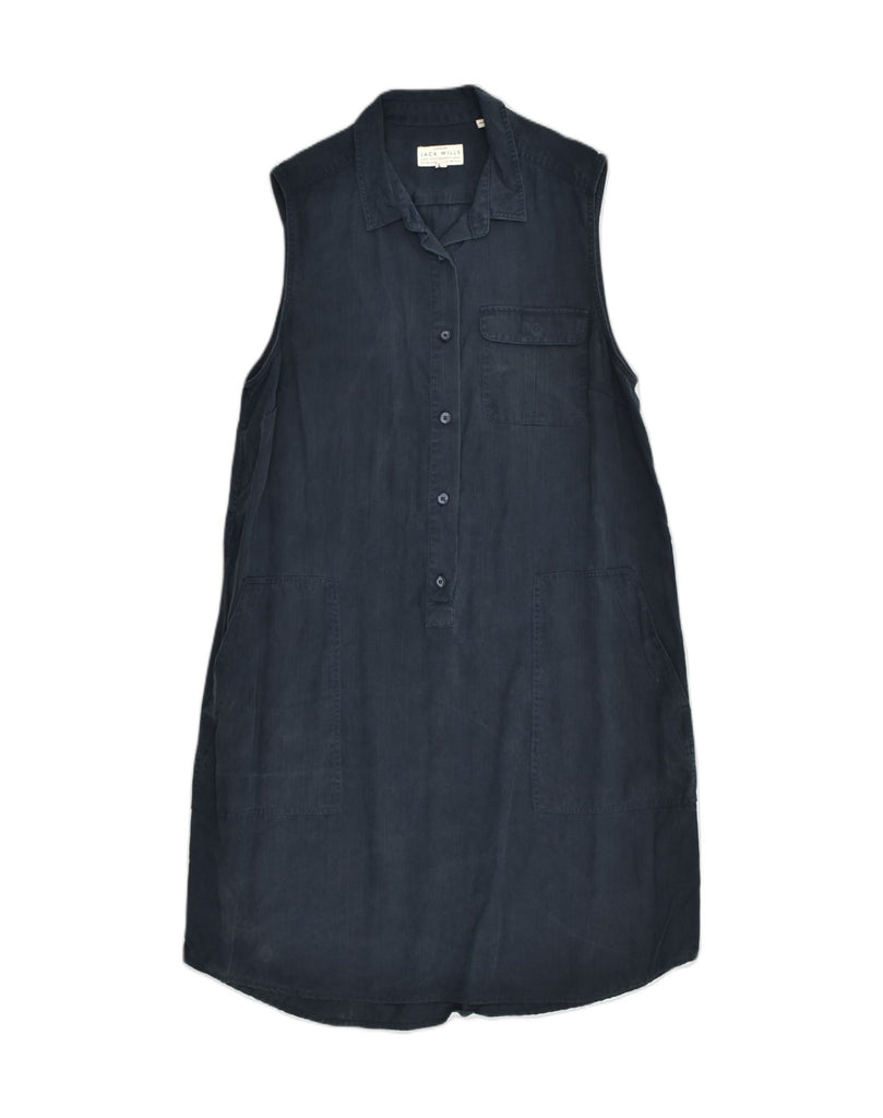 JACK WILLS Womens Sleeveless Denim Dress UK 12 Medium Navy Blue Lyocell | Vintage Jack Wills | Thrift | Second-Hand Jack Wills | Used Clothing | Messina Hembry 