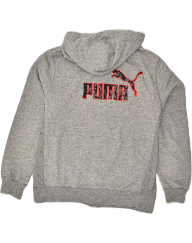 PUMA Mens Zip Hoodie Sweater Medium Grey Cotton | Vintage Puma | Thrift | Second-Hand Puma | Used Clothing | Messina Hembry 