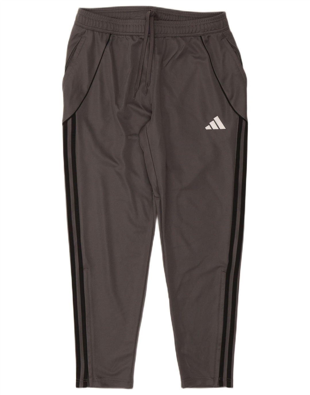 Adidas Mens Slim Fit Tracksuit Trousers Joggers Large Grey Striped