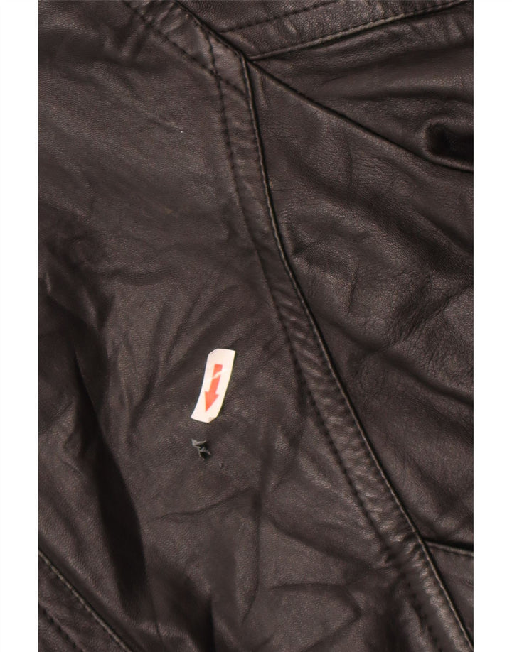Vintage Mens Leather Jacket UK 42 XL Black Leather