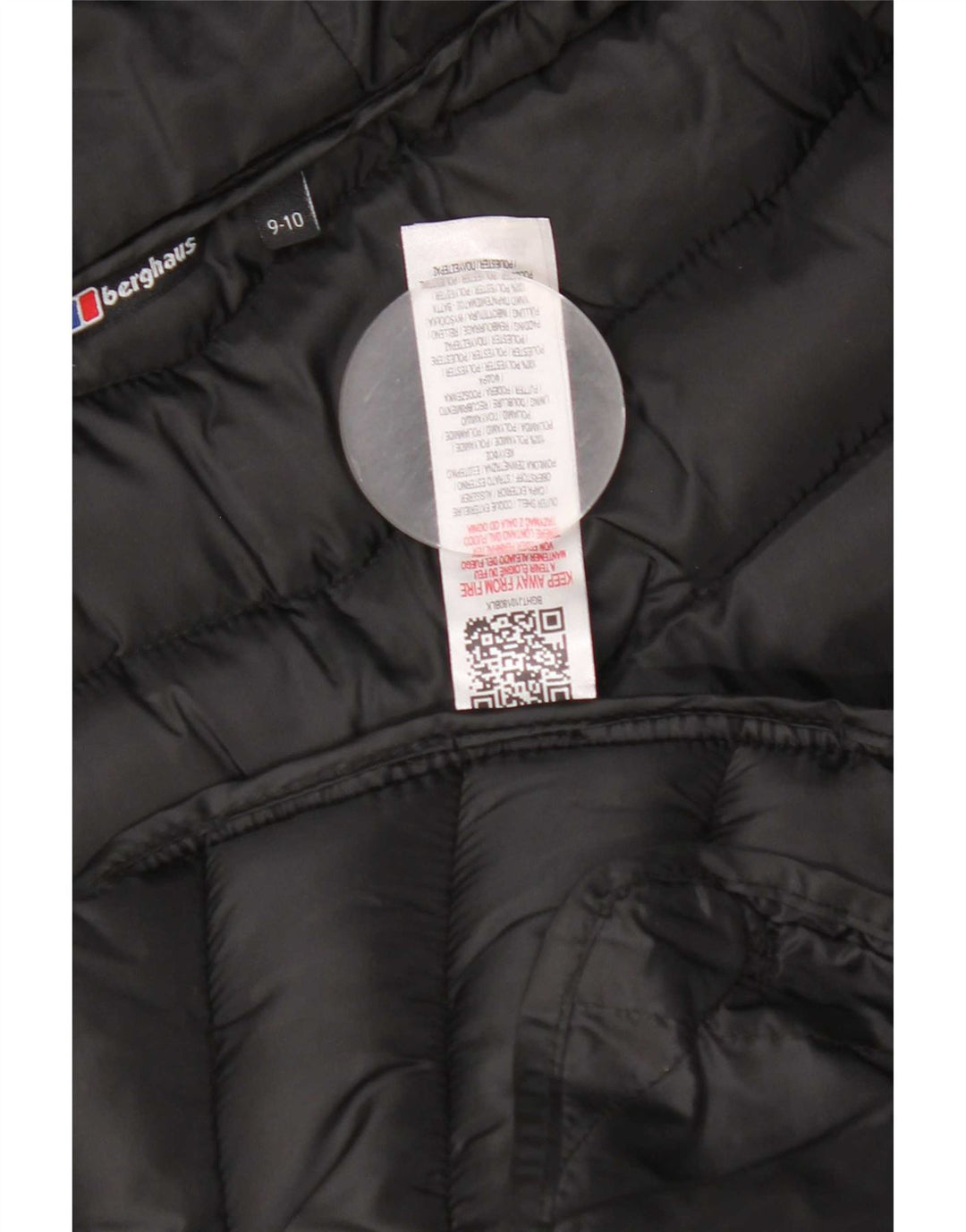 Berghaus Girls Hooded Padded Jacket 9-10 Years Black Polyester