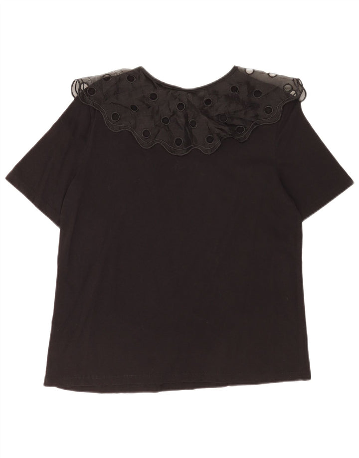 Zara Womens Blouse Top UK 10 Small Black