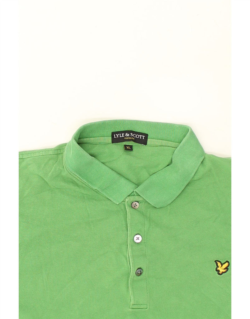 LYLE & SCOTT Mens Polo Shirt XL Green Cotton | Vintage Lyle & Scott | Thrift | Second-Hand Lyle & Scott | Used Clothing | Messina Hembry 