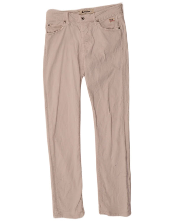 Roy Rogers Mens Slim Straight Jeans W31 L32 Beige Cotton