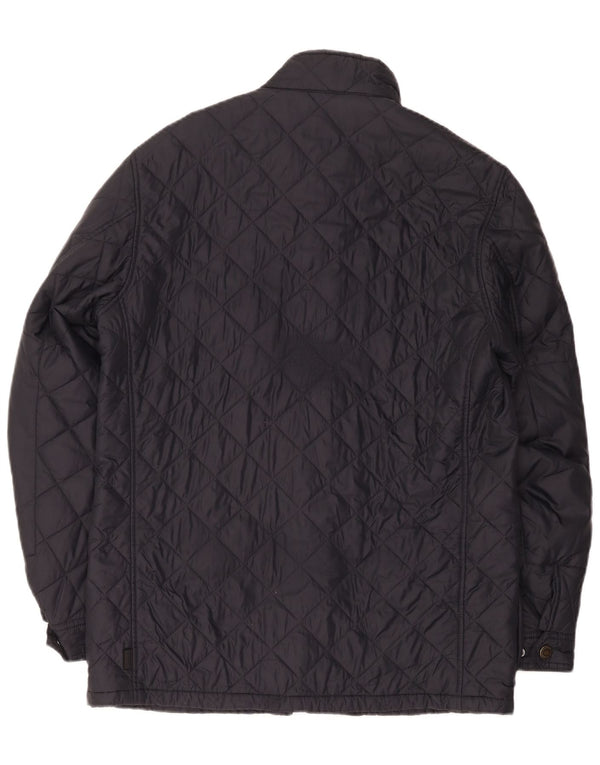Barbour Mens Quilted Jacket UK 40 Large Navy Blue Polyamide