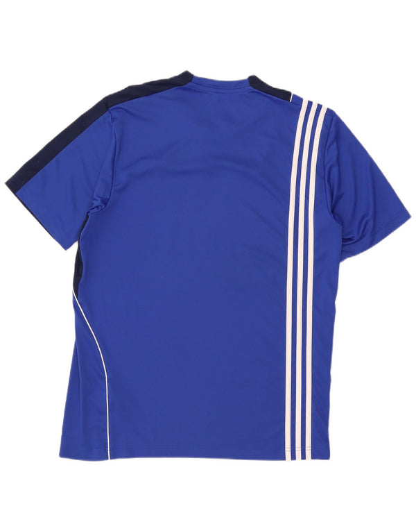 Adidas Mens Climalite Graphic T-Shirt Top UK 42/44 Large Blue Colourblock