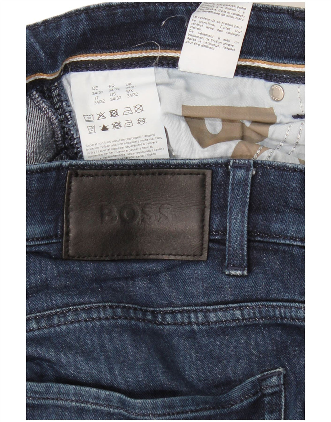 HUGO BOSS Mens Delaware Slim Jeans W34 L32 Blue Cotton