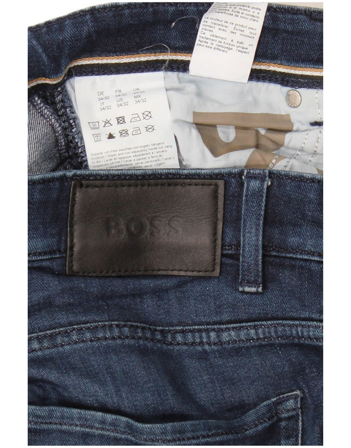 HUGO BOSS Mens Delaware Slim Jeans W34 L32 Blue Cotton