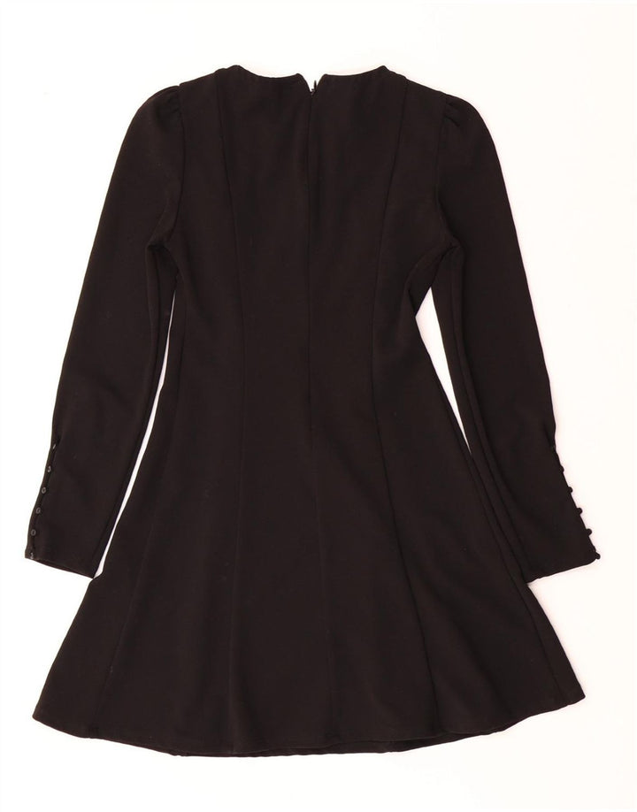 ZARA Womens Long Sleeve A-Line Dress UK 8 Small Black