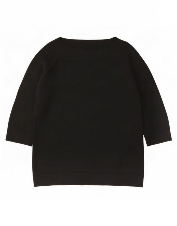 Marks & Spencer Womens Autograph Boat Neck Jumper Sweater UK 14 Large Black