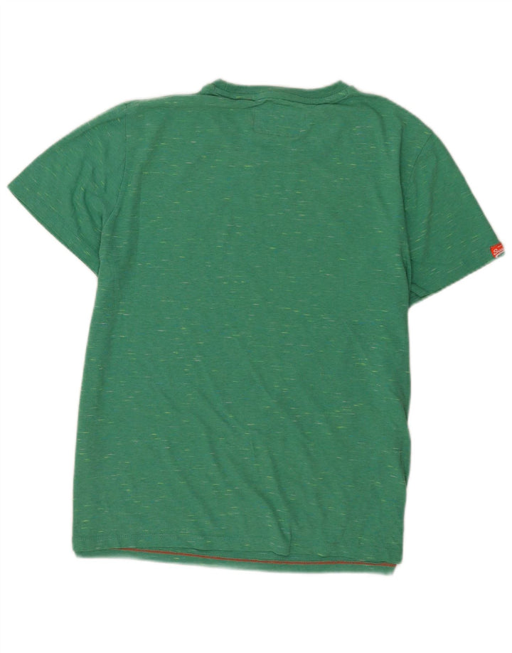 Superdry Mens T-Shirt Top XL Green Flecked