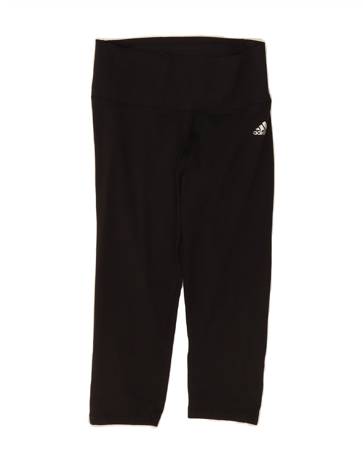 ADIDAS Womens Climalite Capri Leggings UK 8/10 Small  Black Polyester Vintage Adidas and Second-Hand Adidas from Messina Hembry 