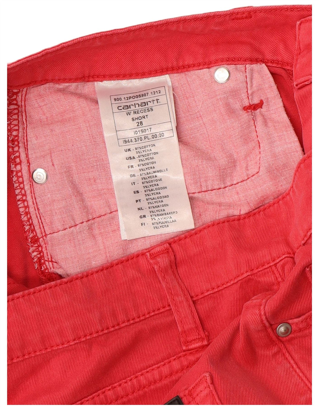 Carhartt Womens Casual Shorts W28 Medium Red Cotton