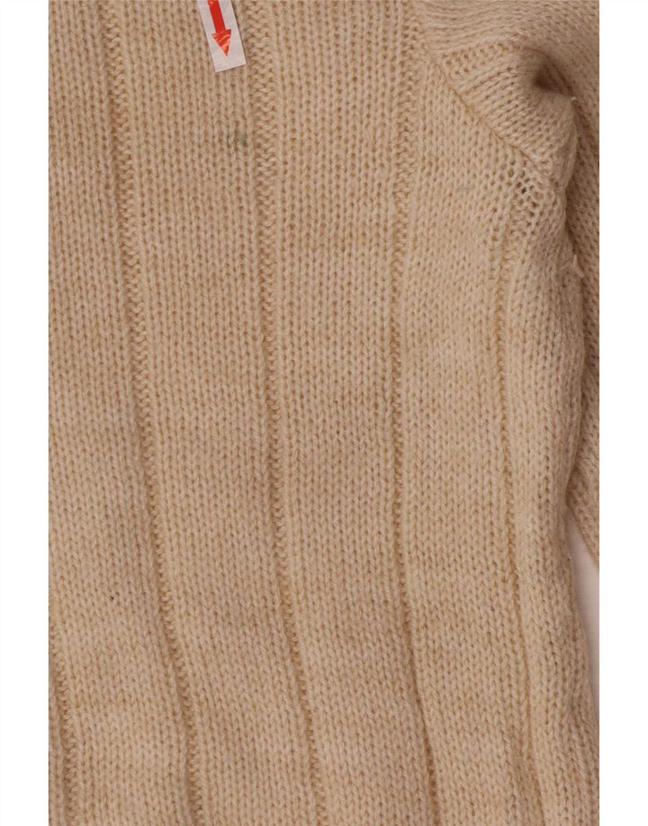 Vintage Mens Cardigan Sweater Medium Beige