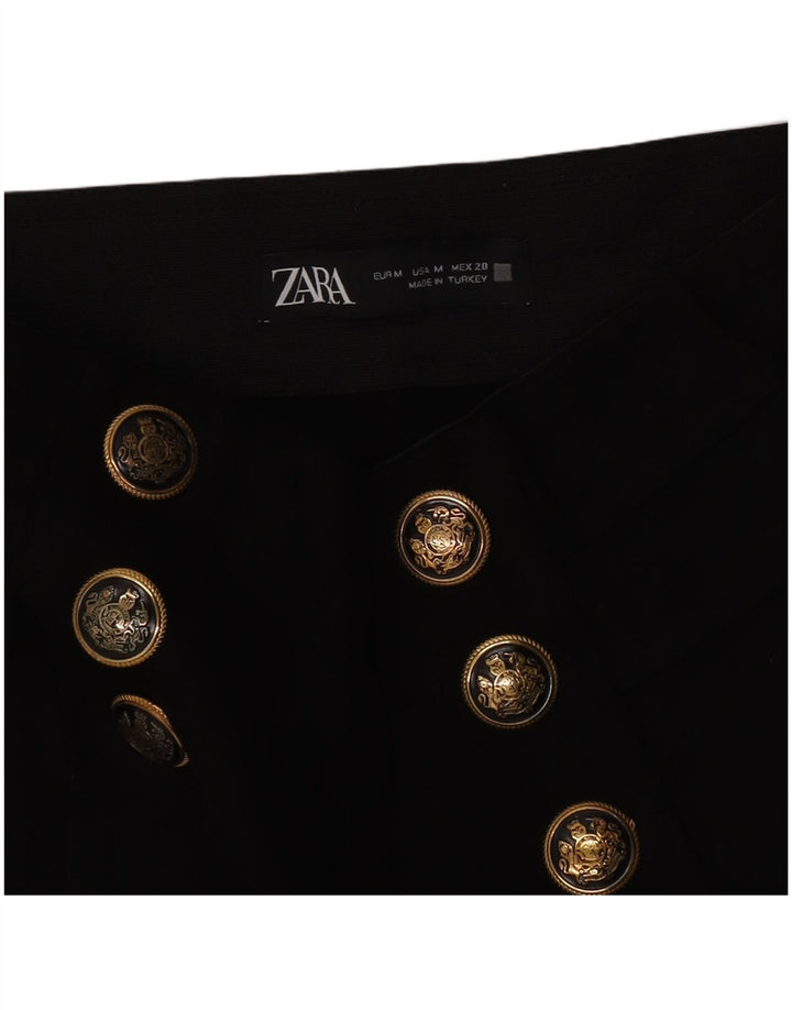 Zara Womens Slim Cropped Trousers Medium W28 L25 Black