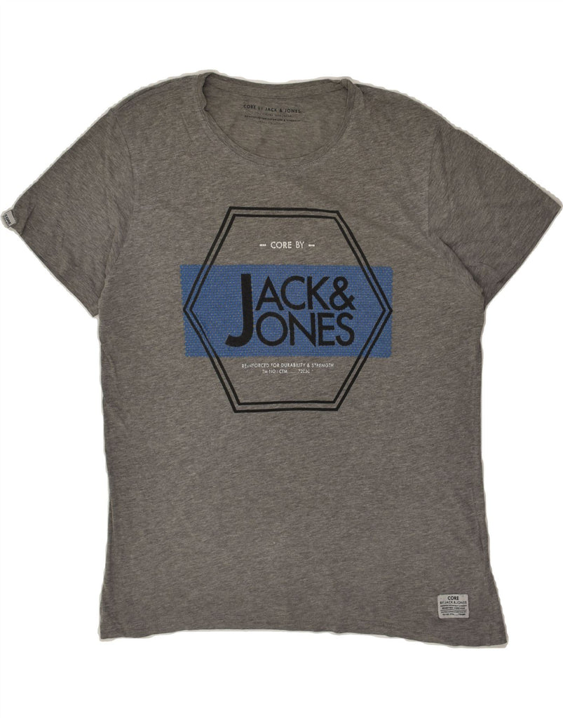 JACK & JONES Mens Graphic T-Shirt Top XL Grey Cotton | Vintage Jack & Jones | Thrift | Second-Hand Jack & Jones | Used Clothing | Messina Hembry 