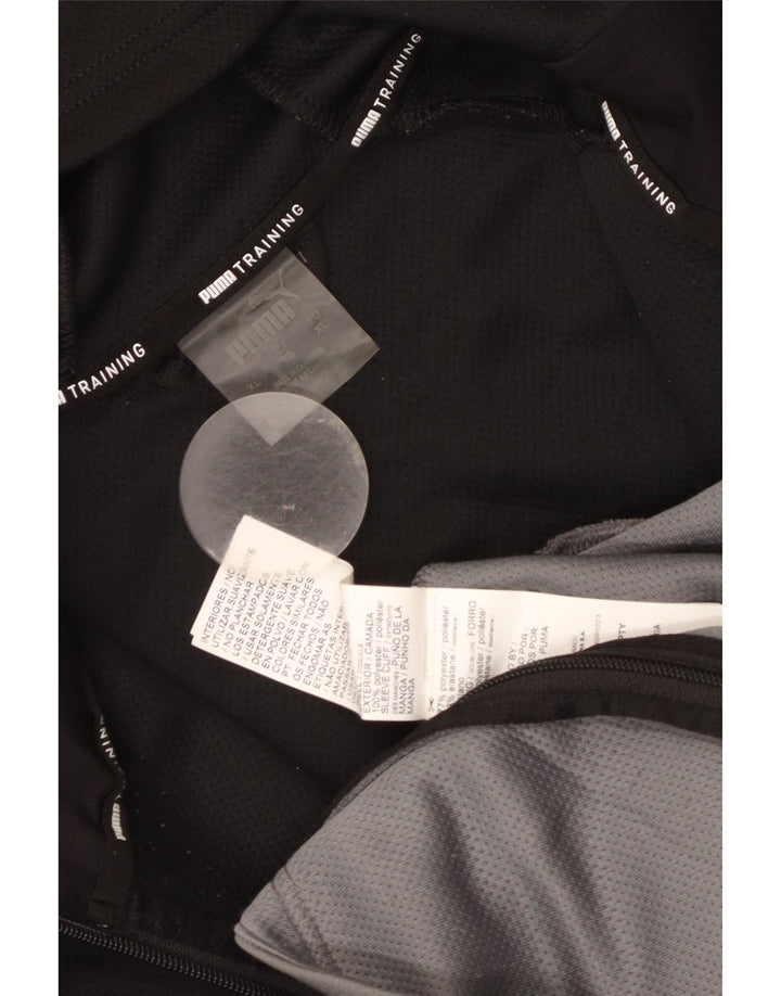 Puma Mens Zip Hoodie Sweater XL Black Colourblock Polyester