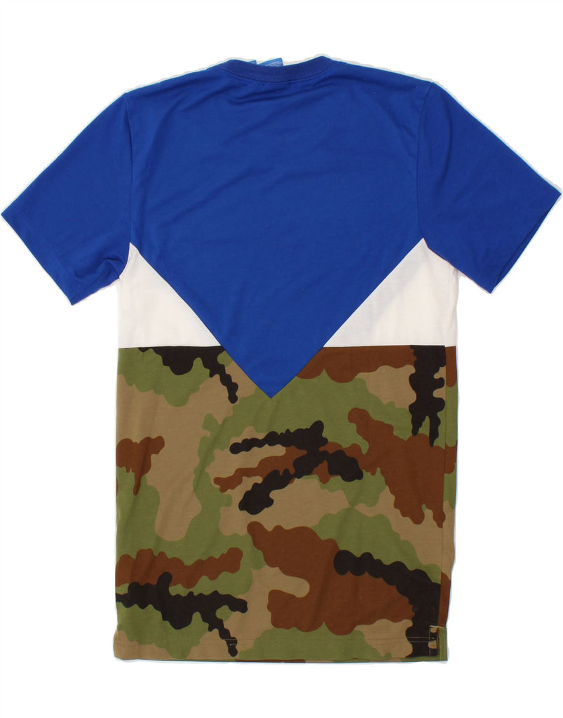 ADIDAS Mens Graphic T-Shirt Top XS Blue Camouflage Polyester | Vintage Adidas | Thrift | Second-Hand Adidas | Used Clothing | Messina Hembry 