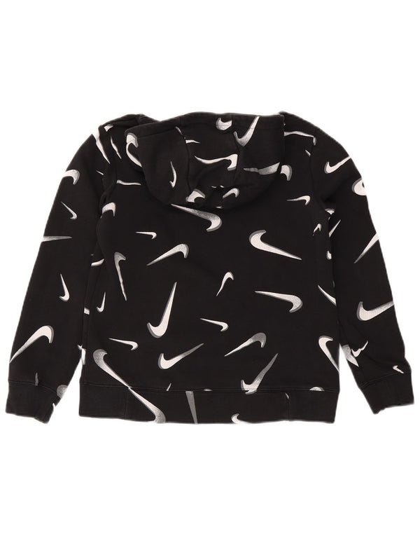 Nike Boys Graphic Standard Fit Hoodie Jumper 12-13 Years Large Black Cotton