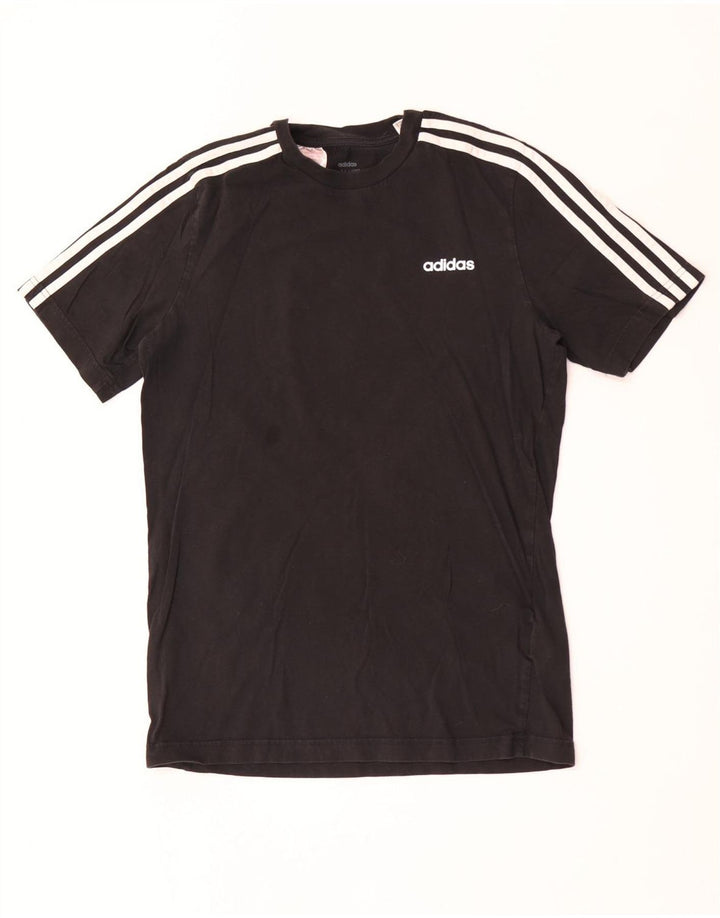 Adidas Boys T-Shirt Top 15-16 Years Black Cotton