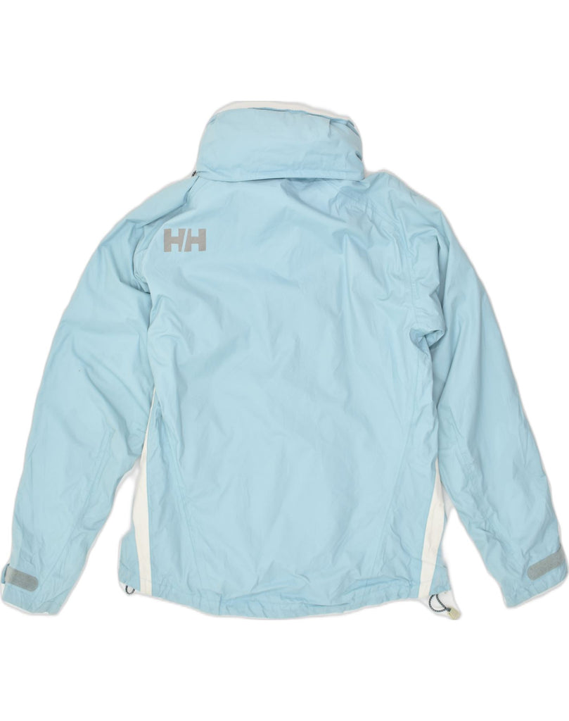 HELLY HANSEN Womens Rain Jacket UK 16 Medium Blue Colourblock Nylon | Vintage Helly Hansen | Thrift | Second-Hand Helly Hansen | Used Clothing | Messina Hembry 