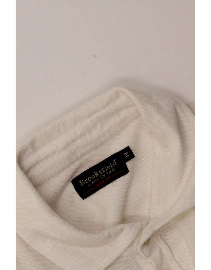 Brooksfield Mens Slim Fit Shirt IT 48 Small White