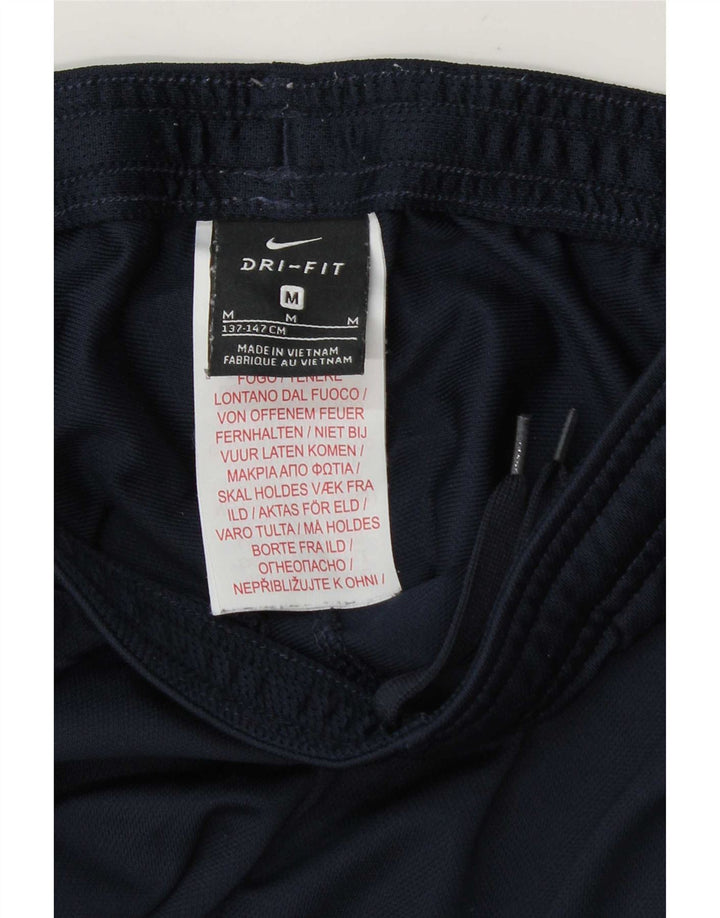 Nike Boys Dri Fit Tracksuit Trousers 10-11 Years Medium Navy Blue Polyester