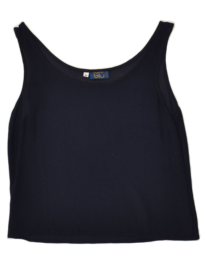 BYBLOS Womens Sleeveless Crop Top IT 44 Medium Navy Blue | Vintage Byblos | Thrift | Second-Hand Byblos | Used Clothing | Messina Hembry 