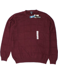 DOCKERS Mens Crew Neck Jumper Sweater 3XL Burgundy Cotton