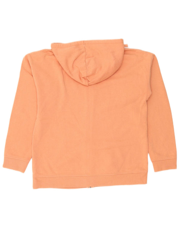 Vans Womens Graphic Zip Hoodie Sweater UK 16 Large Orange Cotton