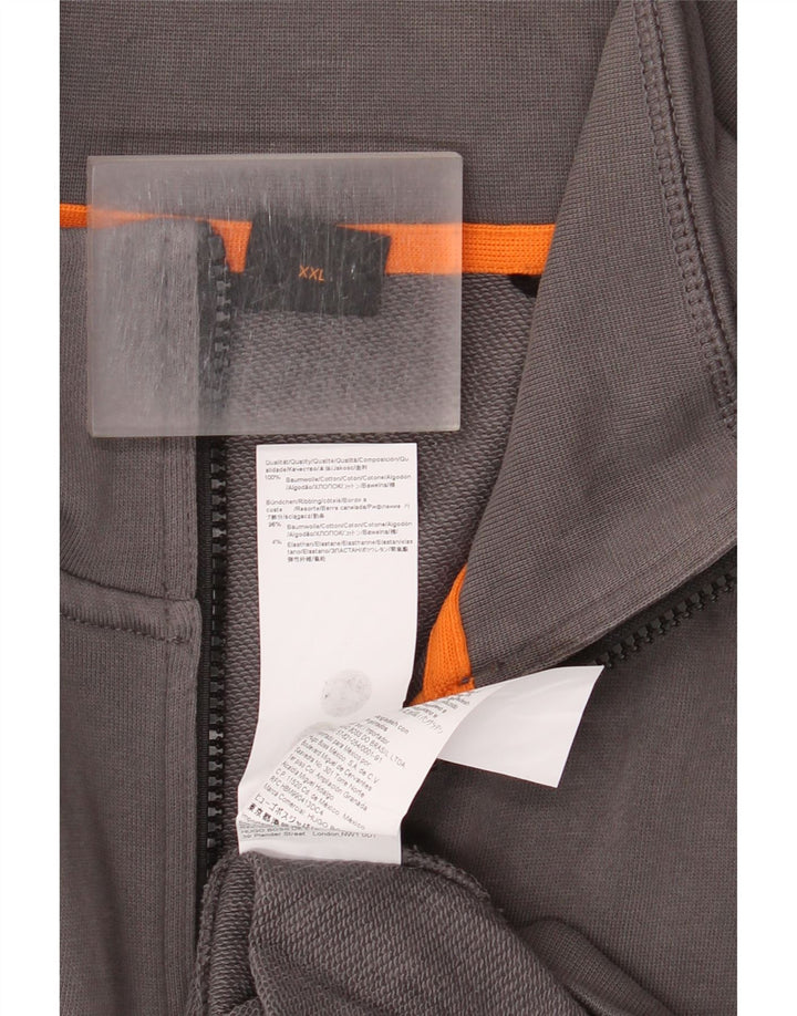 Hugo Boss Mens Tracksuit Top Jacket 2XL Grey Cotton