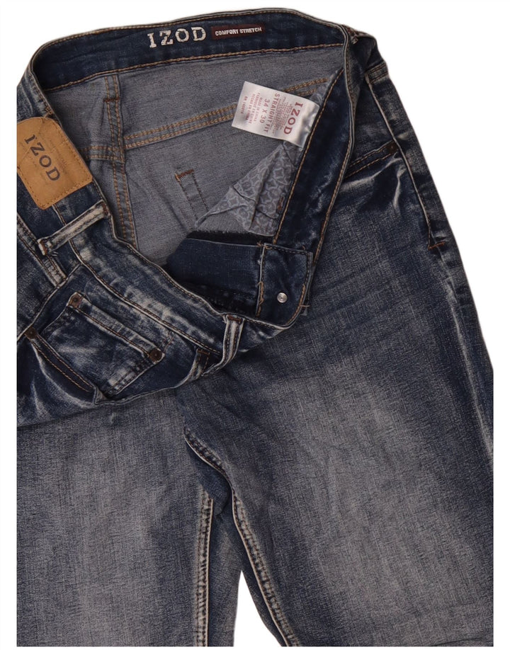 Izod Mens Comfort Stretch Slim Jeans W34 L30 Blue Cotton
