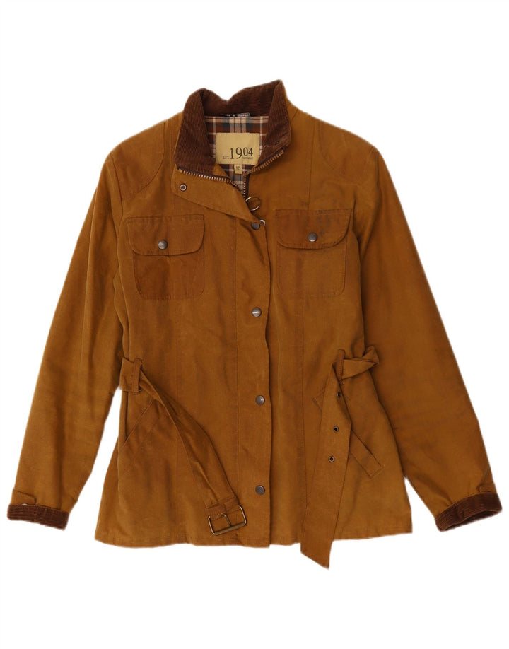 PORTWEST Womens Waxed Cotton Jacket UK 12 Medium Beige Cotton