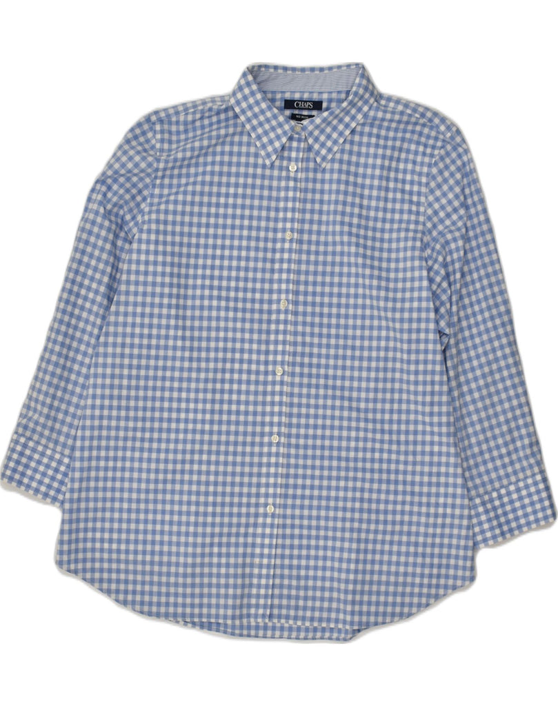 CHAPS Boys Shirt 13-14 Years XL Blue Gingham Cotton | Vintage Chaps | Thrift | Second-Hand Chaps | Used Clothing | Messina Hembry 