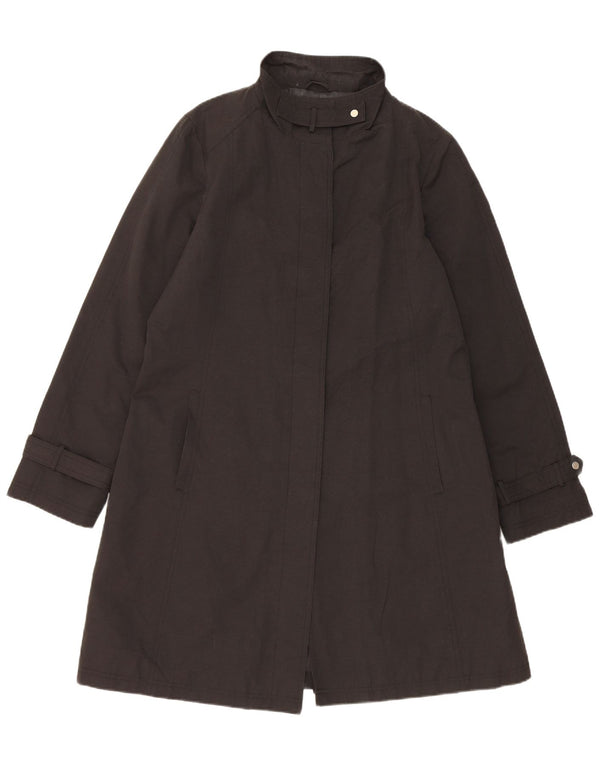 John Lewis Womens Overcoat UK 14 Medium Black Cotton