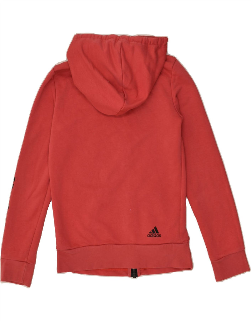 ADIDAS Girls Graphic Zip Hoodie Sweater 10-11 Years Red | Vintage Adidas | Thrift | Second-Hand Adidas | Used Clothing | Messina Hembry 