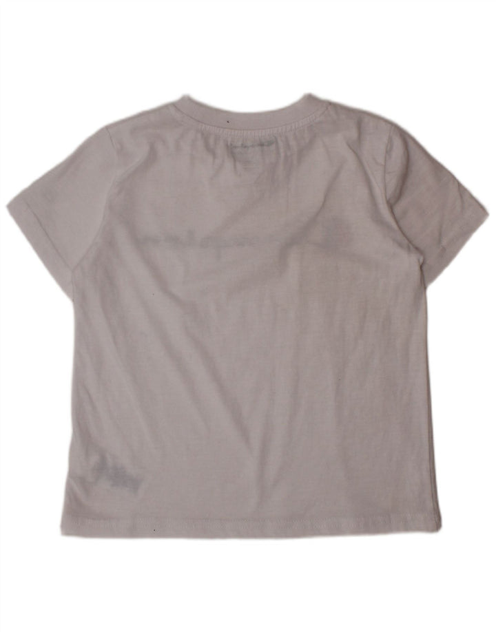 CHAMPION Boys Graphic T-Shirt Top 4-5 Years White Cotton