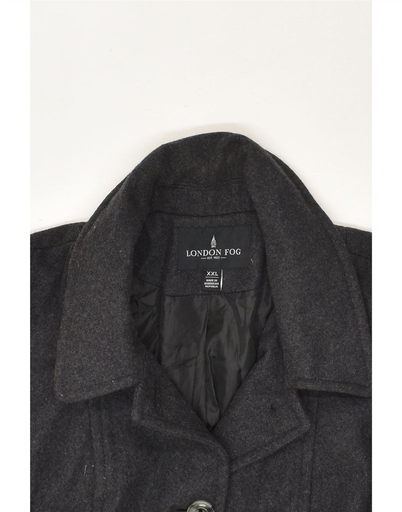 LONDON FOG Womens Pea Coat UK 20 2XL Grey Wool | Vintage London Fog | Thrift | Second-Hand London Fog | Used Clothing | Messina Hembry 