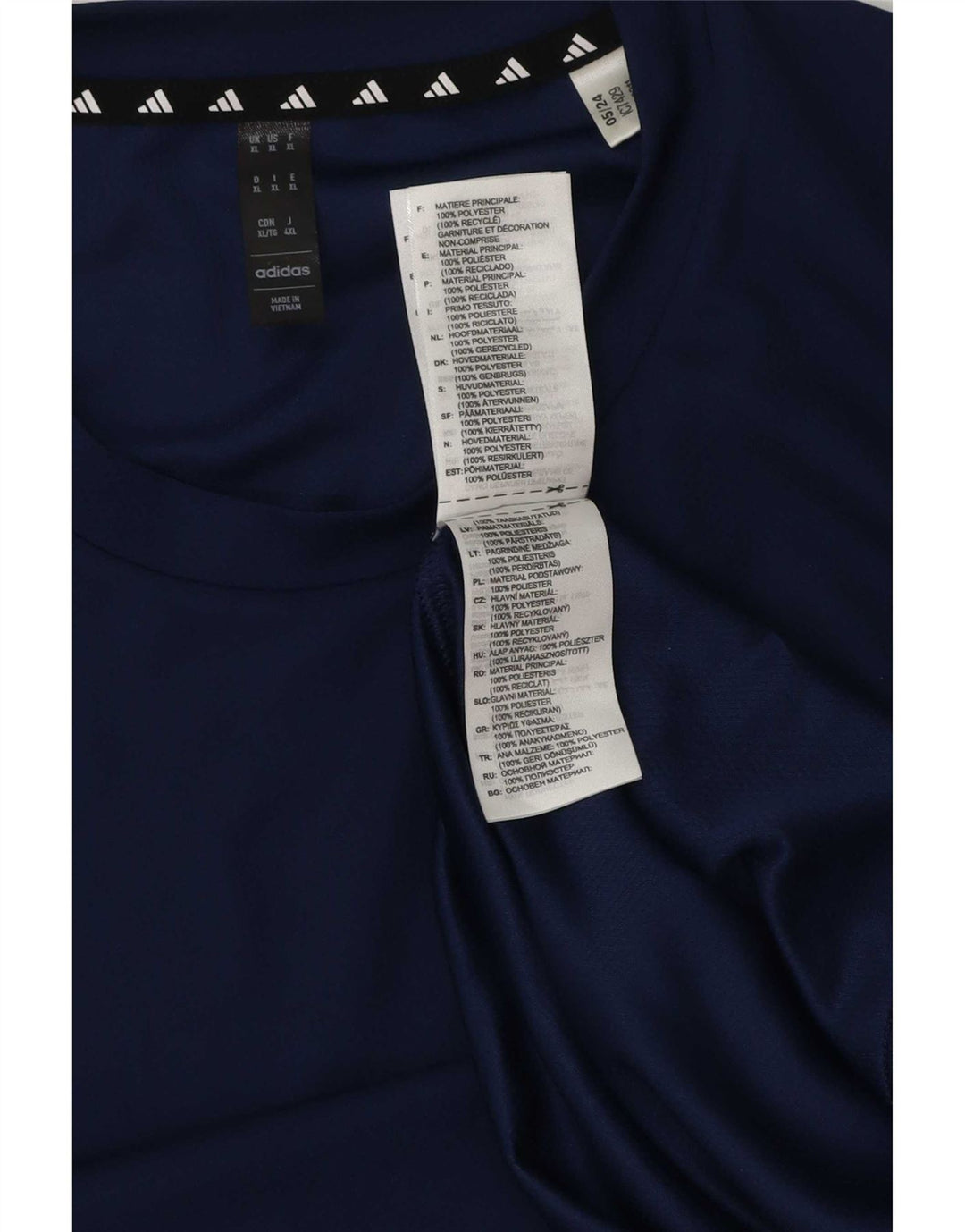 Adidas Mens Aeroready T-Shirt Top XL Navy Blue Polyester
