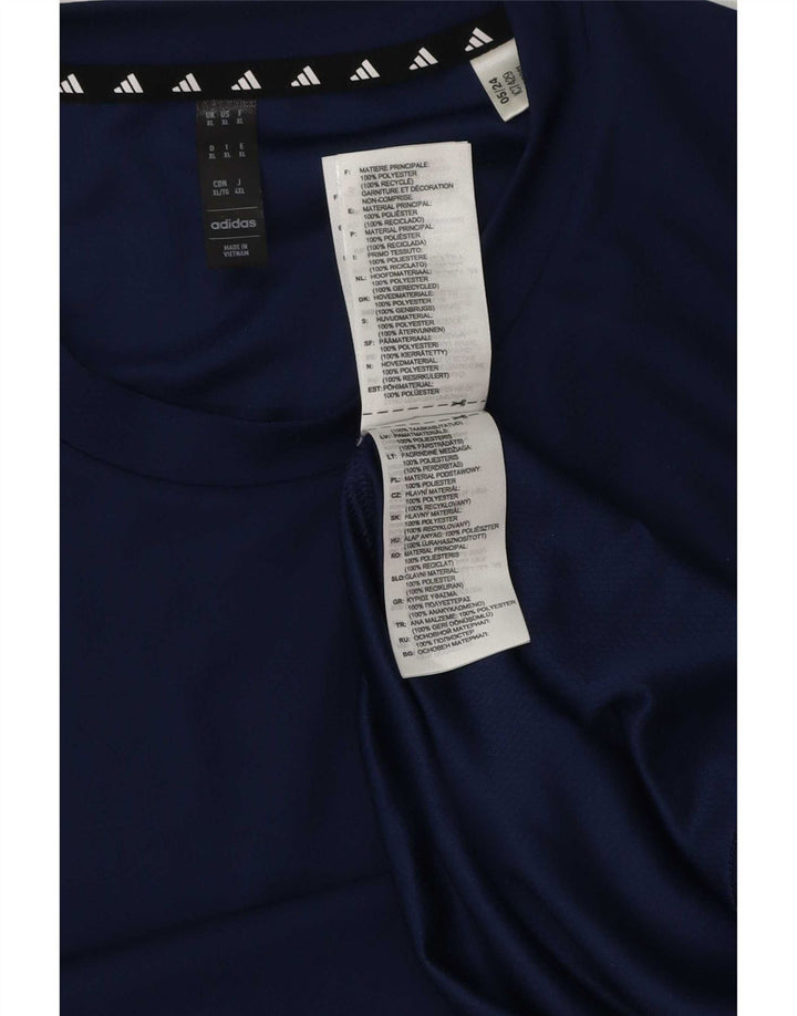 Adidas Mens Aeroready T-Shirt Top XL Navy Blue Polyester