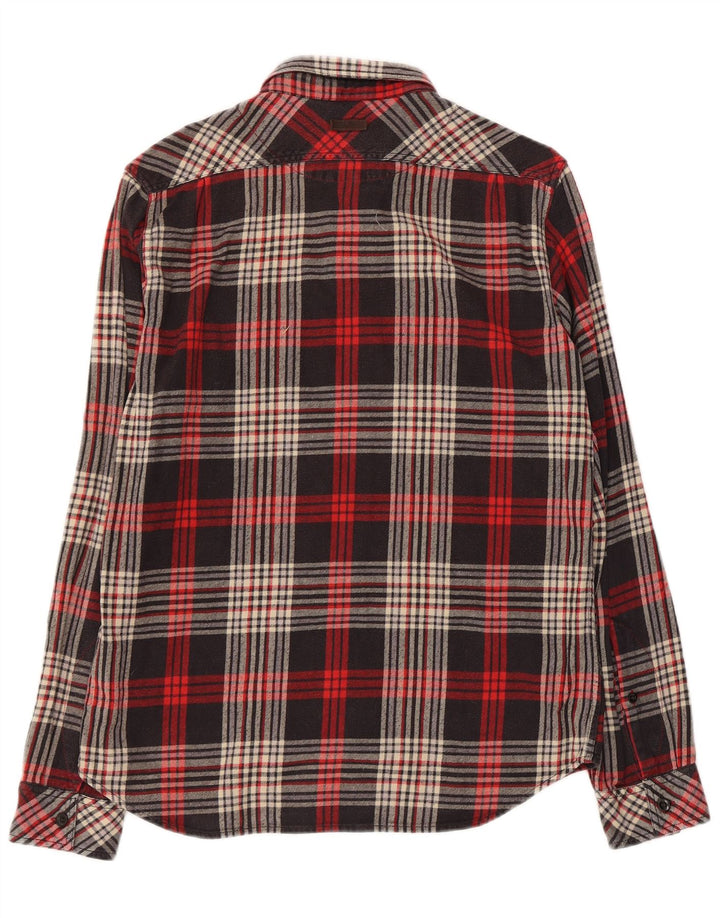 Marlboro Classics Mens Checked Slim Fit Flannel Shirt Large Black Check